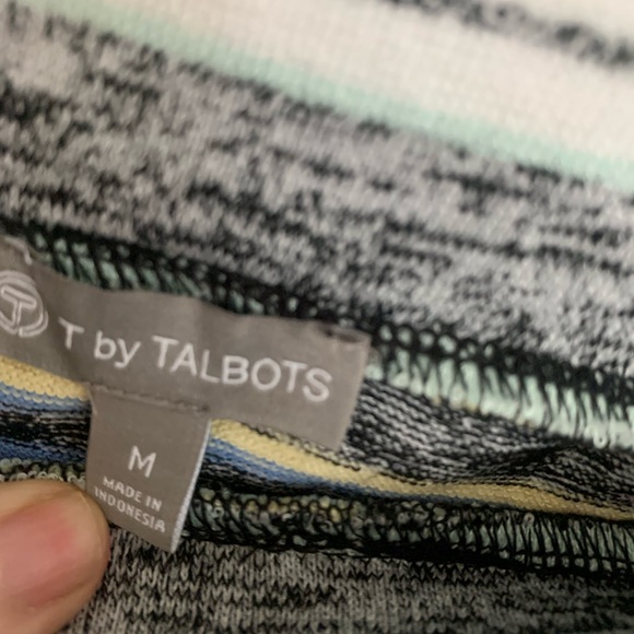 Final Price T by Talbots Pull On Skirt SZ Medium Stripe Pattern - Picture 4 of 9